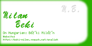 milan beki business card